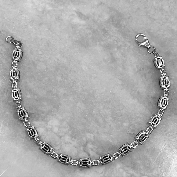 Shungite Sterling Silver Tennis Bracelet 7.25” - Picture 7 of 8